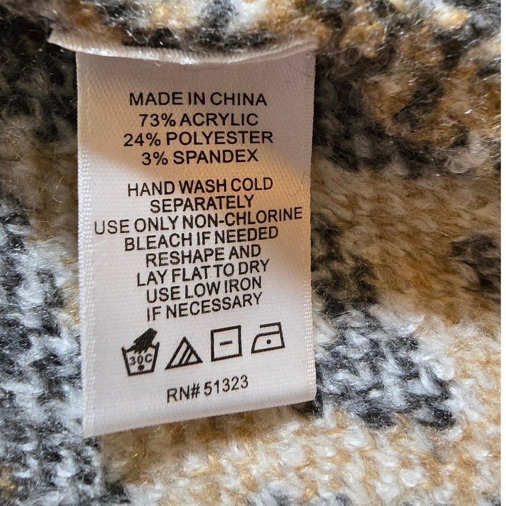 $79 NWOT CYNTHIA STEFFE‎ fair isle sweater dress XL neutral apres ski collar - Picture 4 of 6